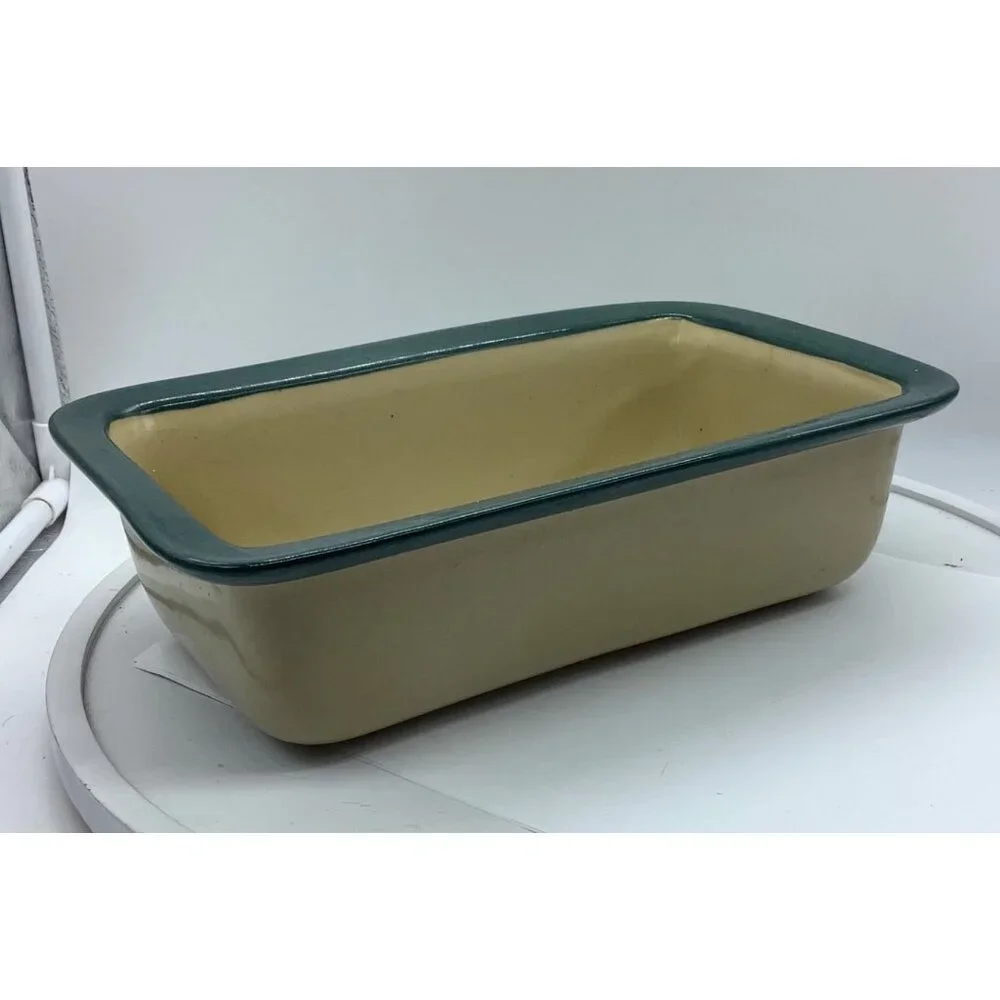 Vtg Handcrafted Hearthstone Ceramic Stoneware Bread Loaf Pan Birdhouse Design‎